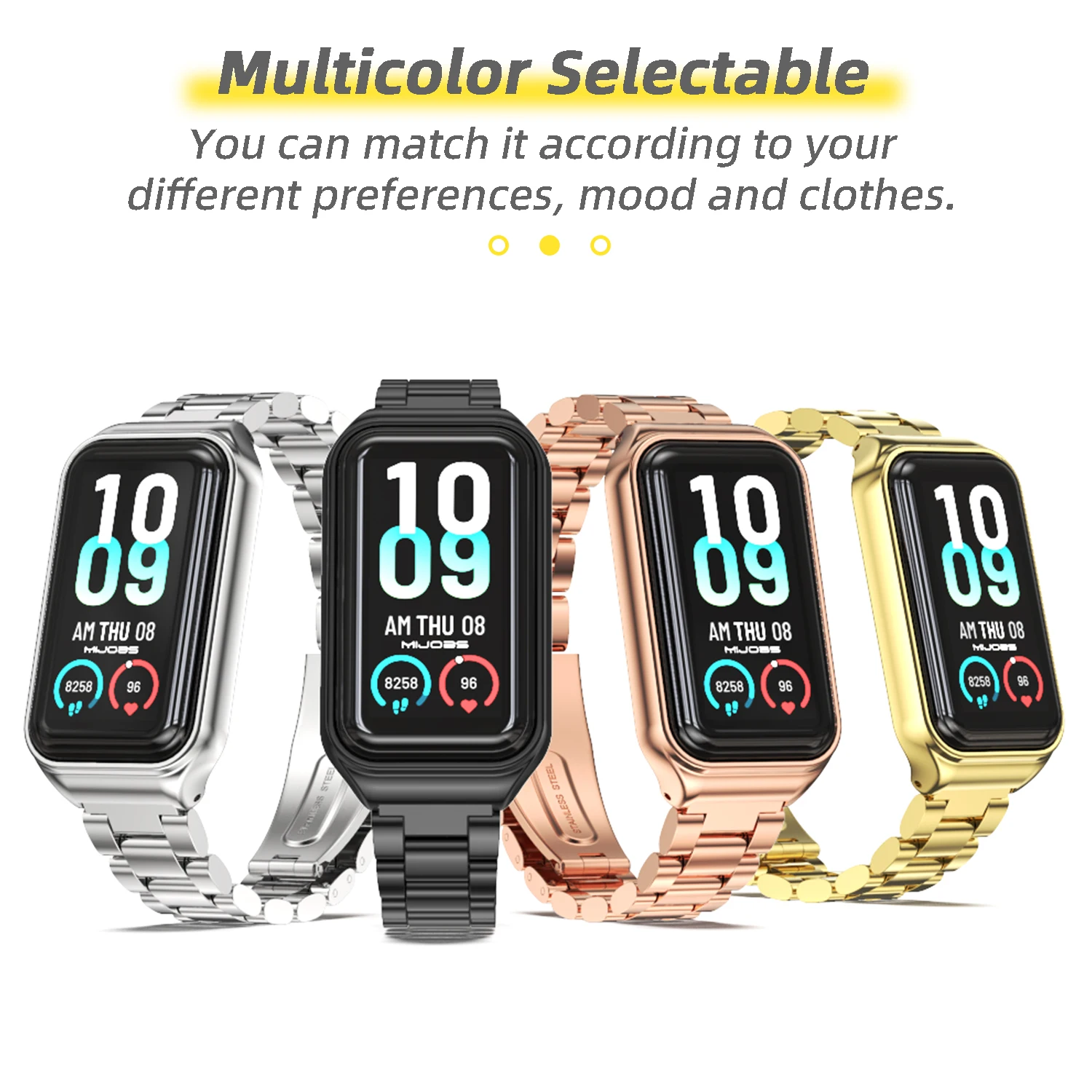 For Amazfit Band 7 Strap Bracelet Metal Watch Band For Huami Amazfit Band 7 Bracelet Global Version Replacement Smart Wristband