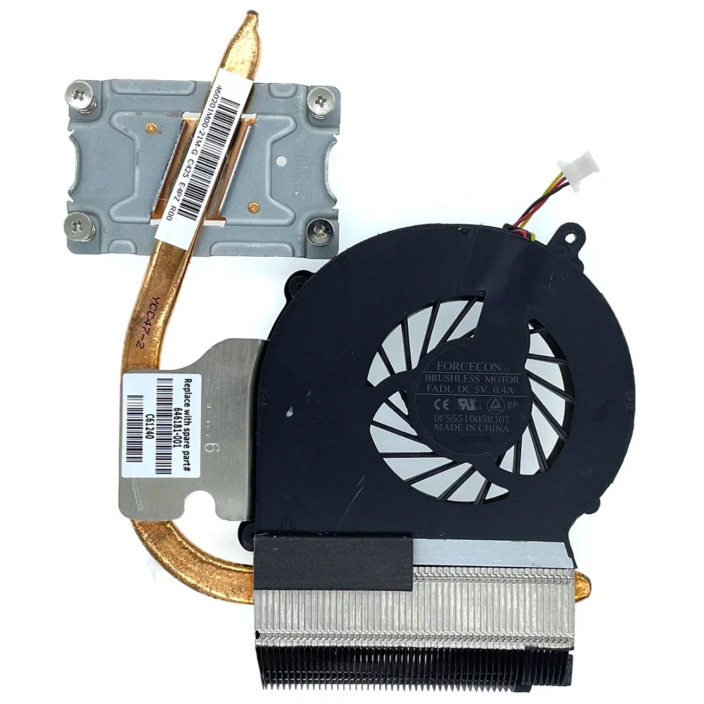 Ventilador de repuesto HJ para HP 2000 430 630 Compaq Presario CQ43 CQ57 Series ventilador de refrigeración de CPU Intel con disipador de calor 646183-001 646181-00