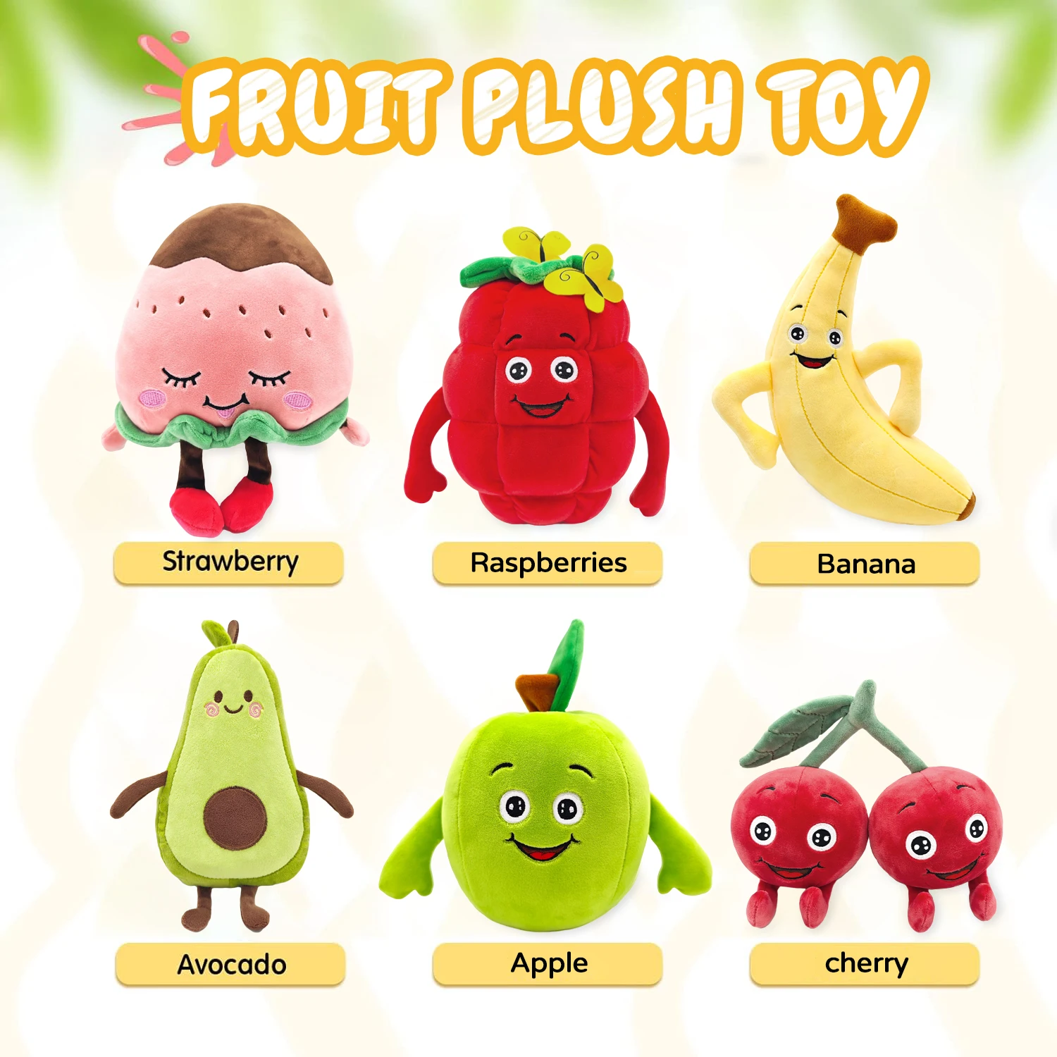 Super soft simulation fruit plush toys, apple, banana modeling plush pillow, indoor ornaments, crane machine dolls,holiday gifts