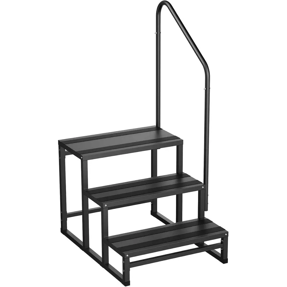 

Heavy Duty 3 Steps RV Stairs with Handle, Suitable for Elderly, Kids, Pets, Indoor/Outdoor, Campers, Hot Tubs, Mobile Homes, Por