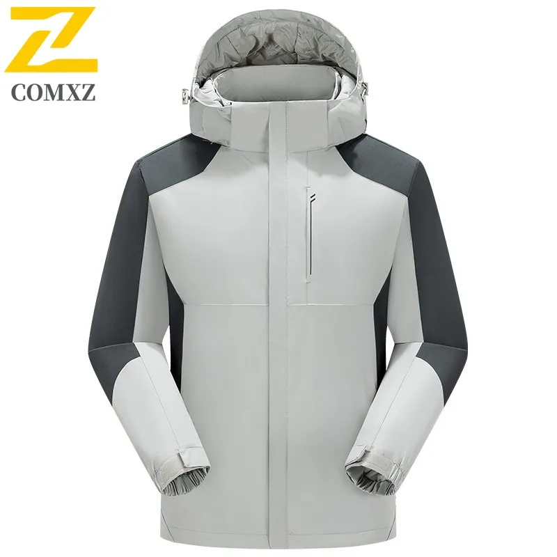 

COMXZ Mens Jacket Premium Hooded Outdoor Adventure Multi Functional Coats Solid Color Lightweight Winter New Padding Coat