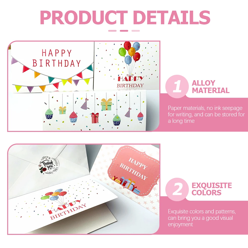 

6Pcs Birthday Greeting Cards Premium Paper Folding Design Bulk Happy Birthday Card Gift Blank Space for Writing