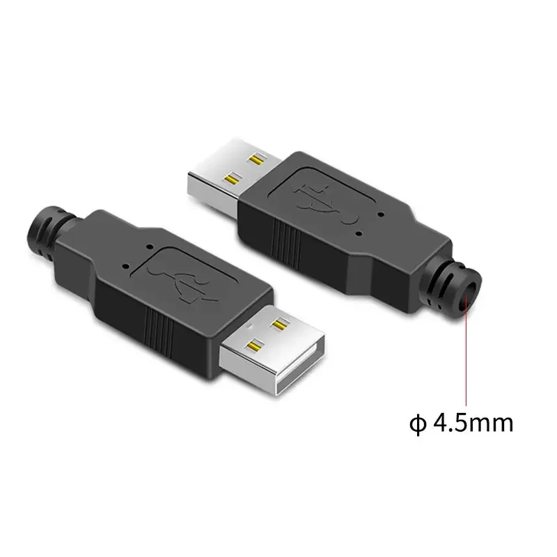 2pcs USB Connector Welding Plug Standard Type A Male USB Plug with Plastic Shell usb Plug Socket Terminales Electrique DIY