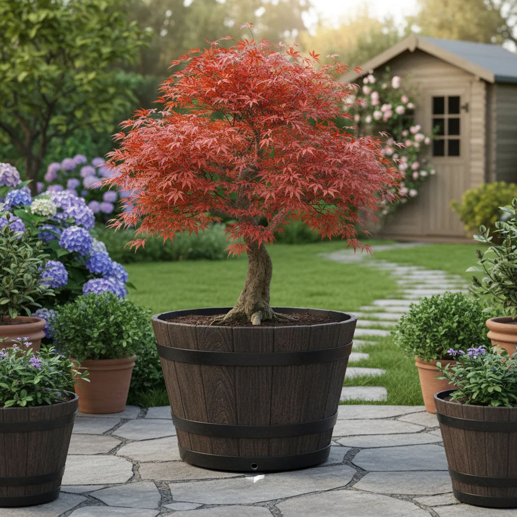 3D Printing Pot - Large Floor Flowerpot Resin WoodenBarrel Decorative