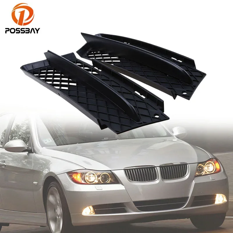 POSSBAY Car Front Bumper Lower Racing Grille Black Mesh Grill Vents for BMW 3-Series E90 Sedan 2005 2006 2007 2008 Pre-facelift