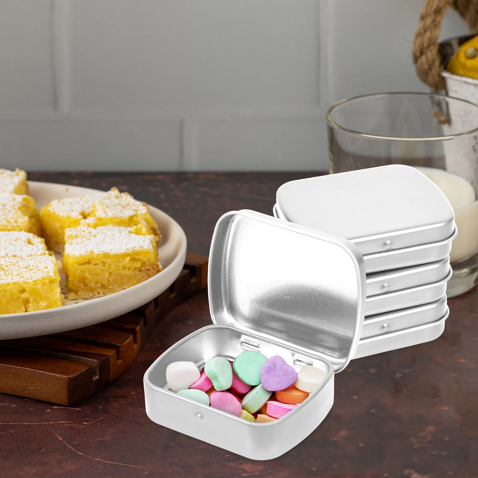 

10Pcs Iron Storage Box with Lid Portable Sample Case for Pills Earring Trinket Organizer Smooth Safe Craftsmanship