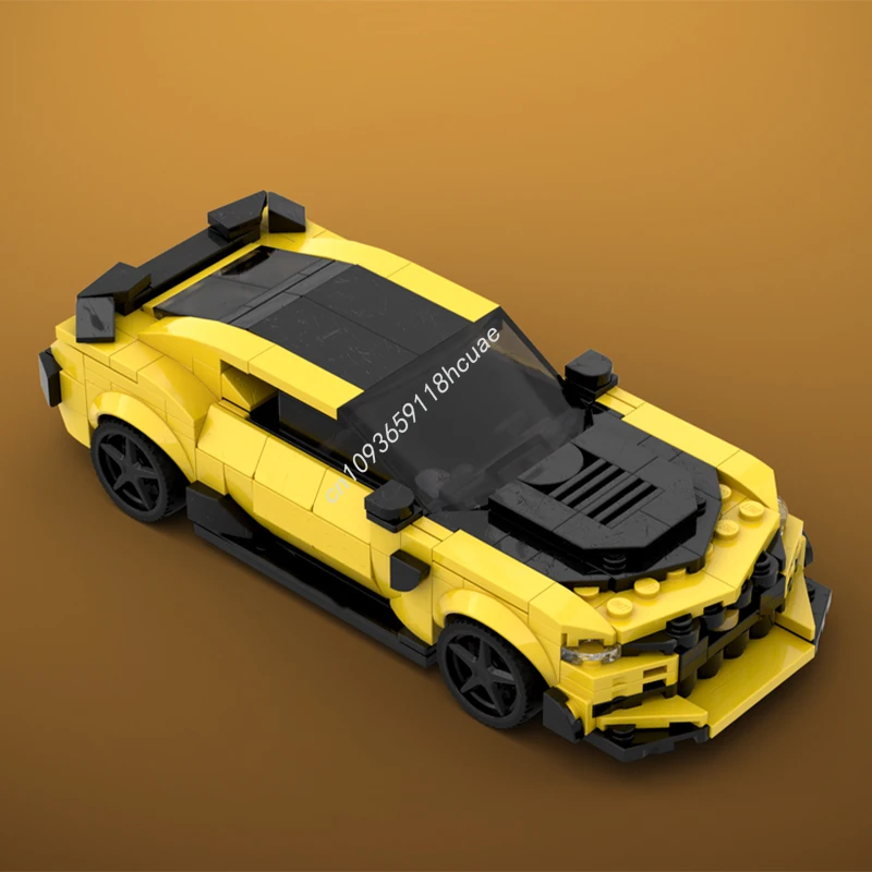 351 piezas MOC Speed Champion City Car Bumblebee Chevrolet Camaro Supercar Bloques de Construcción Coche de Carreras Creativo Garaje Ladrillos Juguetes Regalos