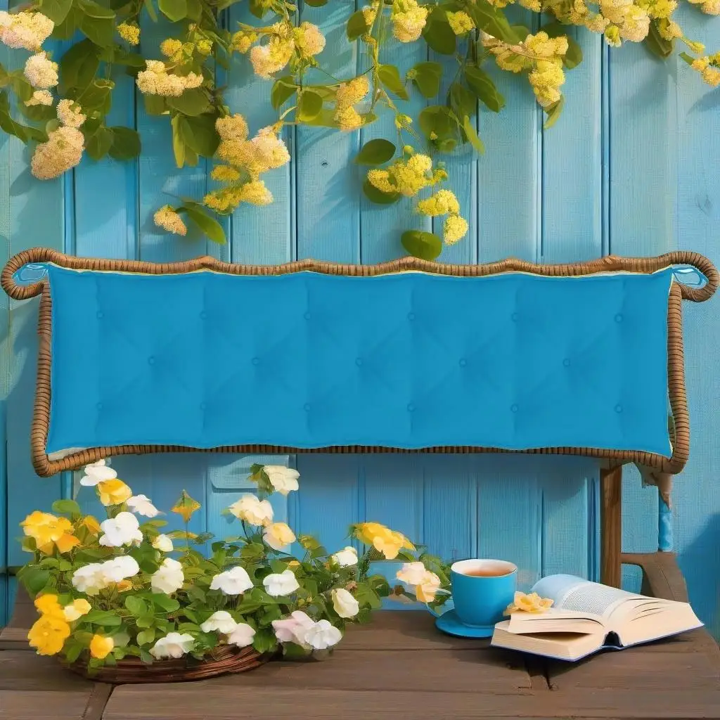 

Light Blue Garden Bench Cushion 70.9x19.7x2.8cm Oxford Fabric Outdoor Comfort Pad