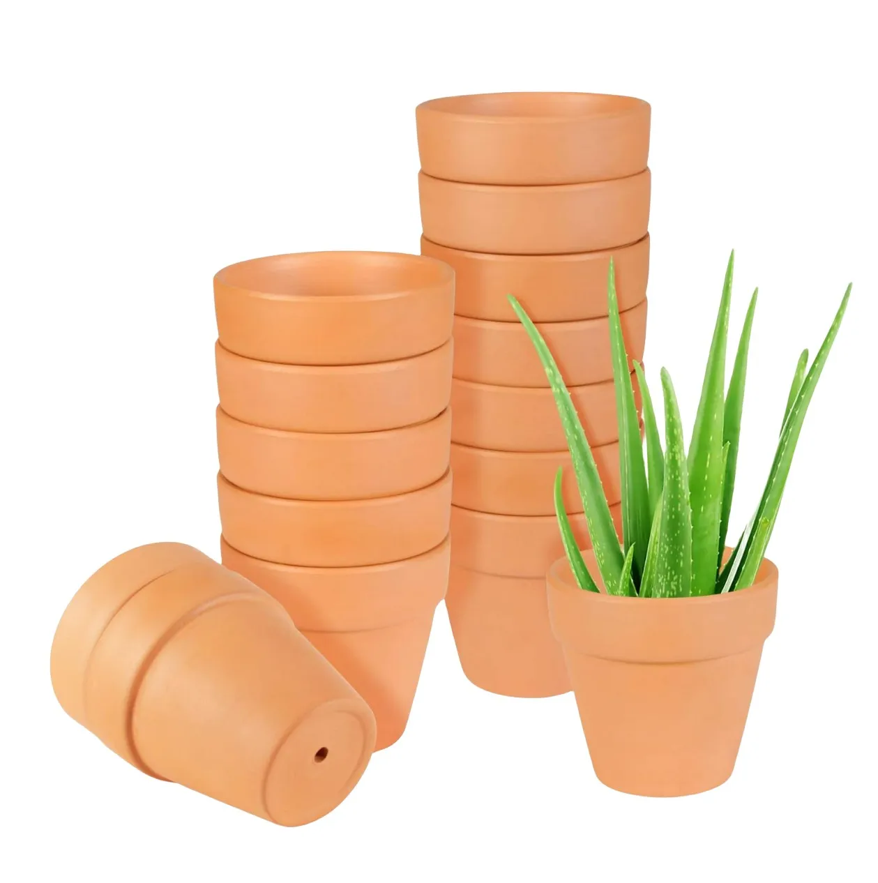 14 Pcs Mini Clay Pots Small Terracotta Pots 2.8 Inch Mini Flower Pots Succulent Nursery Ceramic Pottery Planter Mini Plant Pots