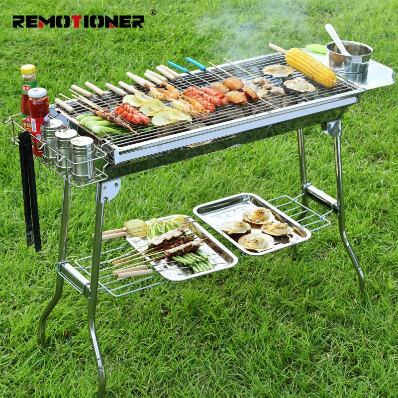 

Outdoor Camping Korean Japan Portable Barbecue Foldable Small Stainless Steel Charcoal BBQ Grill