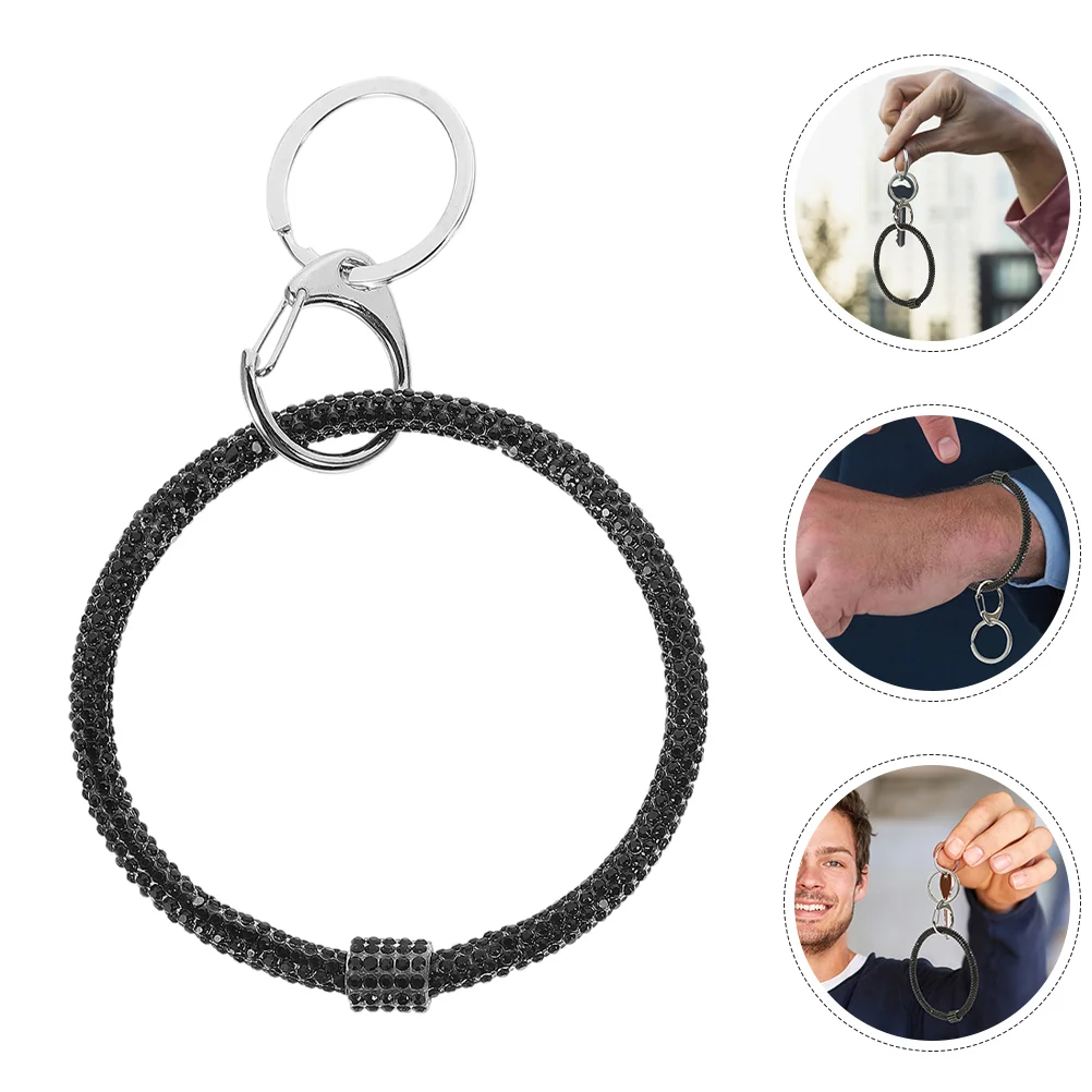 

2pcs Rhinestone Bracelet Keychain Sparkly Wristlet Strap for Women Lanyard Fitness Reminder Charm Accessories