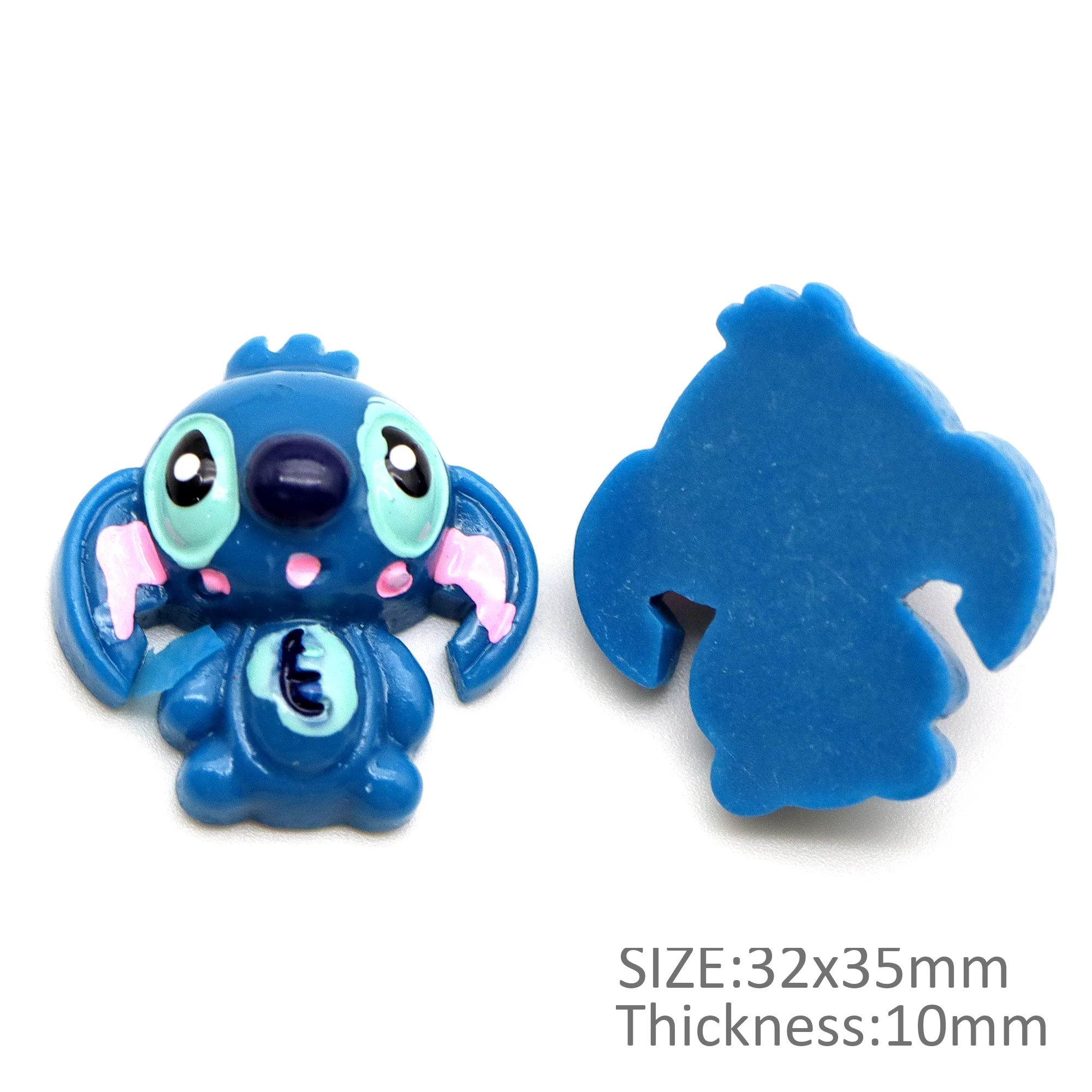 Disney 5pcs Cute Resin Cartoon Small Stitch Series Flat Back Fit Phone Deco Parts Embellishments For Hair Bows Accessories