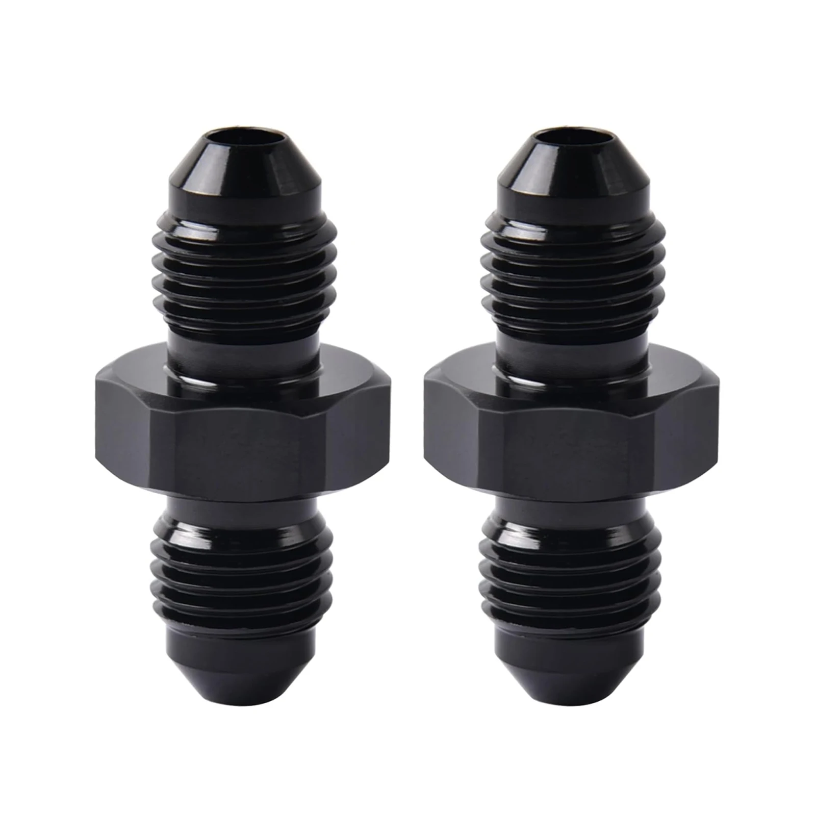 

4AN Male to AN4 Male Flare Coupler Union Straight Fuel Hose Adapter Fitting Hose End Fitting Aluminum Adapter Black 2PCS
