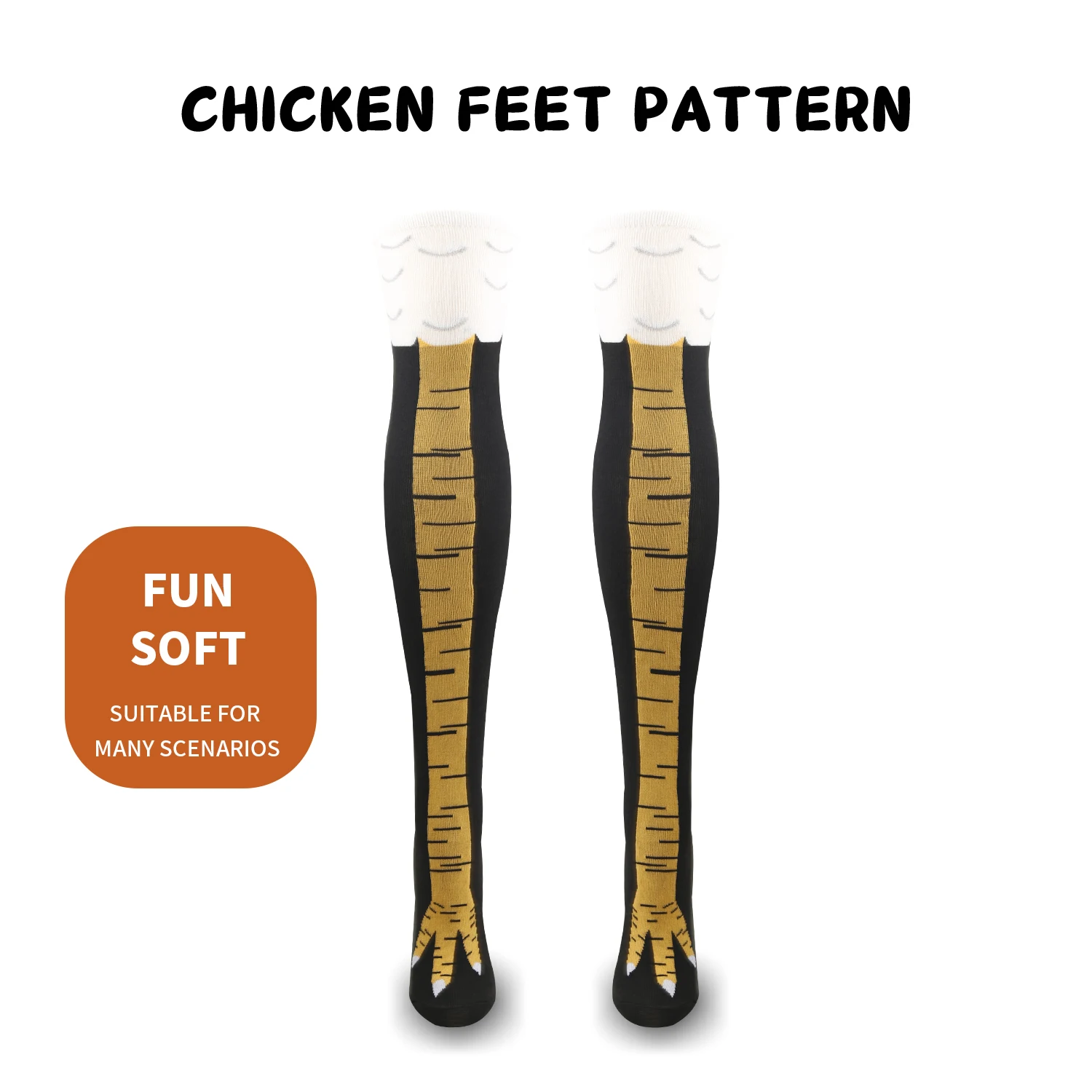 Funny Chicken Paw Stocking Over-knee Pressure Thin Leg Long Stockings Women Spring Autumn Winter Middle High School Girls Socks