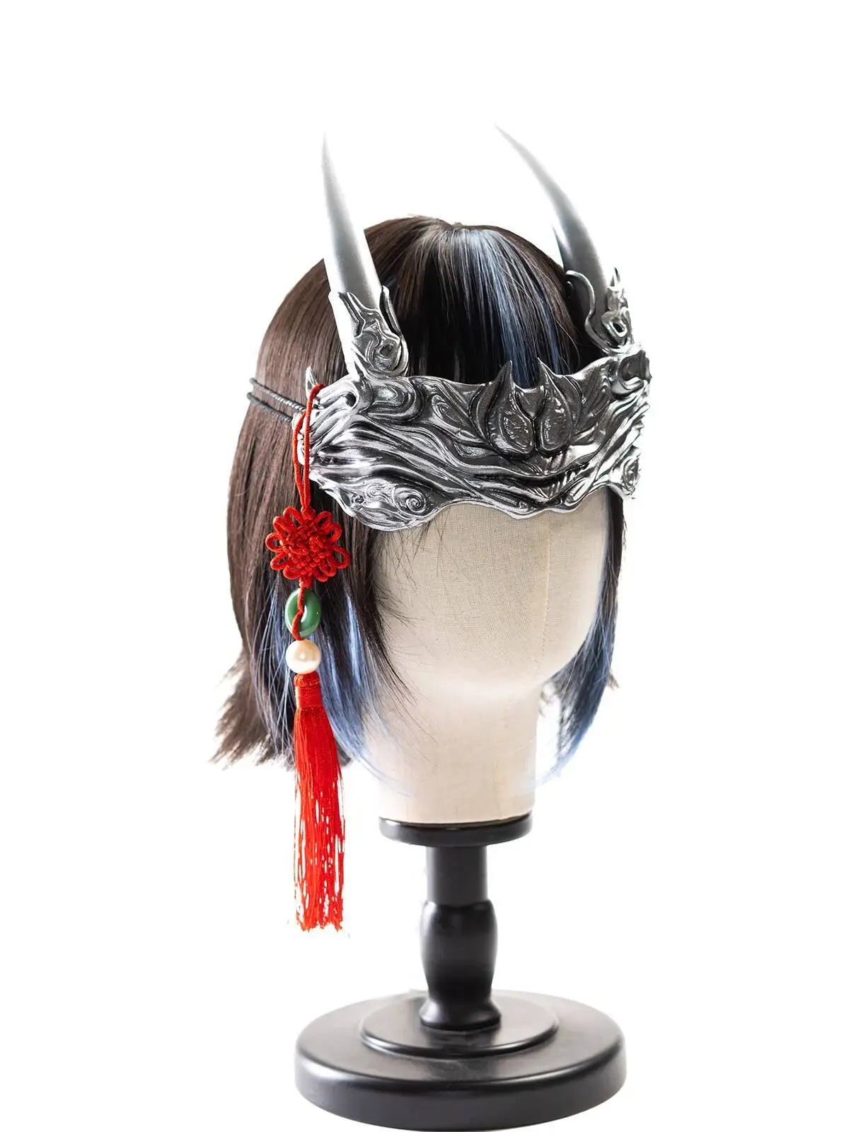 

Новый Fiesta Carnival Halloween Cosplay Where Winds Meet Fashion Shu Opera Внешний вид Опора Головные уборы Маска Половина чехла