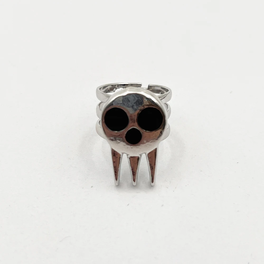 Anime Soul Eater Death the Kid Skull Cosplay Ring Metal Adjustable Rings Unisex Jewelry Halloween Accessories Props