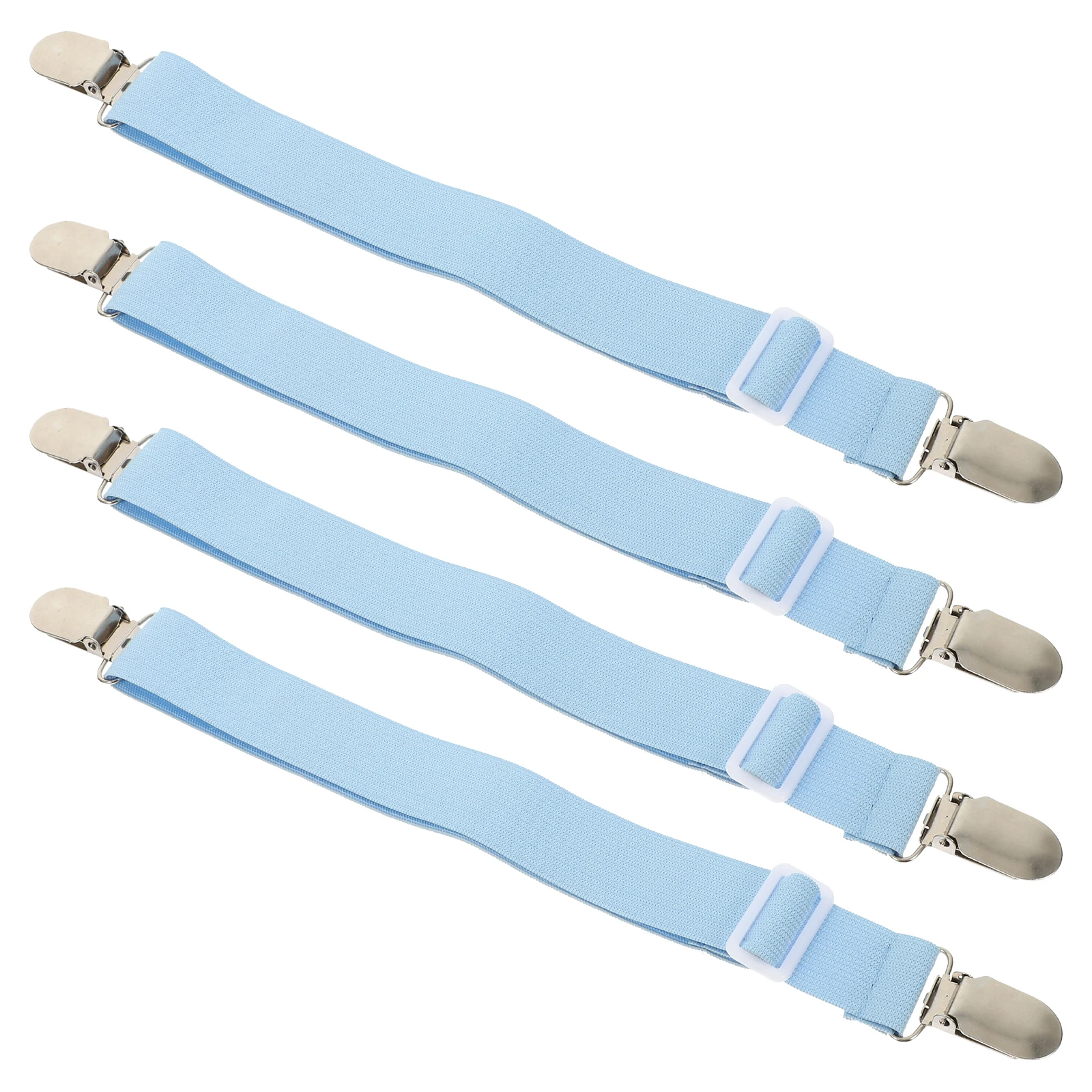 

4 Pcs Bed Sheet Clip Mattress Holder Straps Bedsheet Fastener Linen Fixing Sky-blue Elastic Corner Strap Clips For Sheet