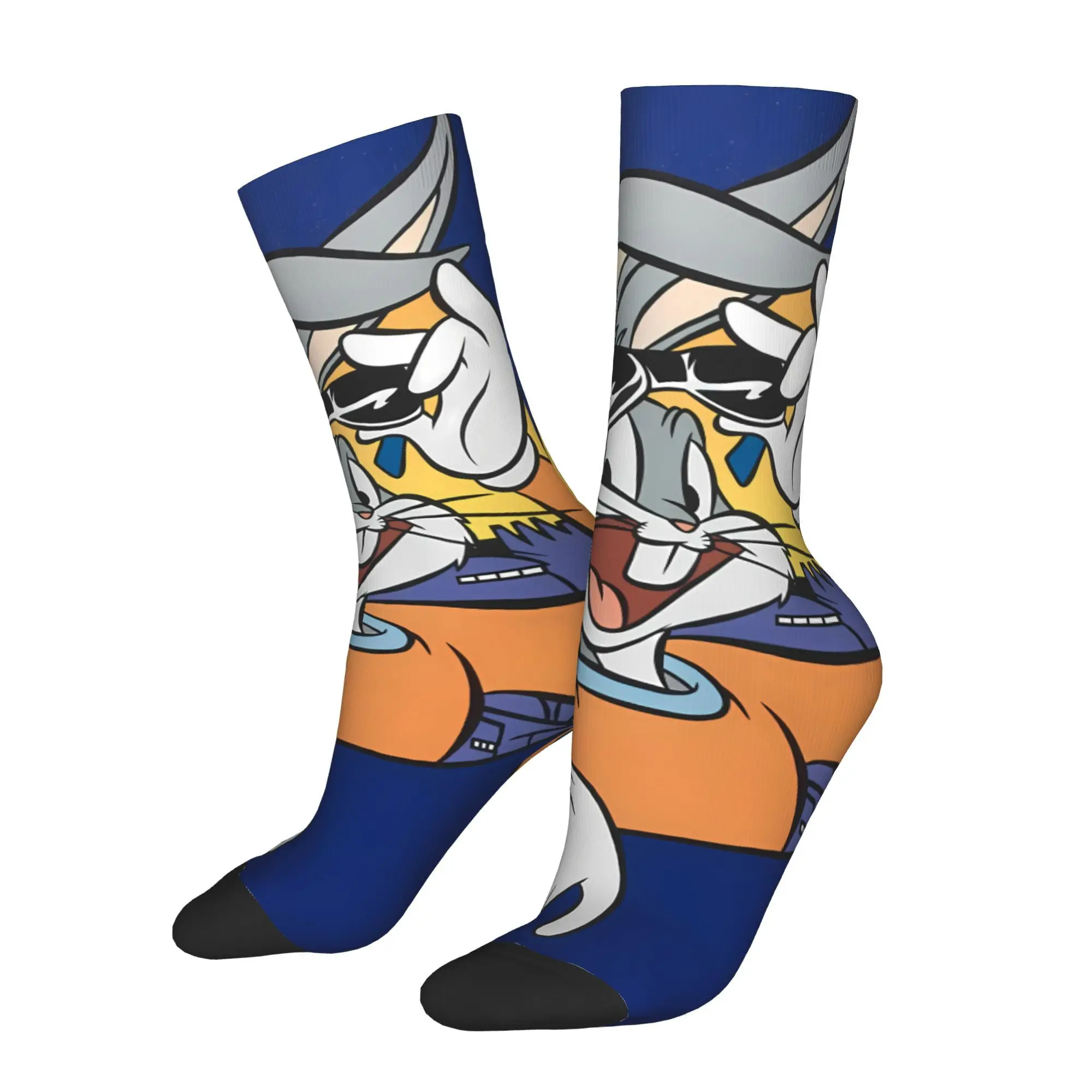 

Magic Funny Rabbit Animation Men Cycling Socks All Season Breathable Athletic Crew Socks for Spring Summer Fall Winter