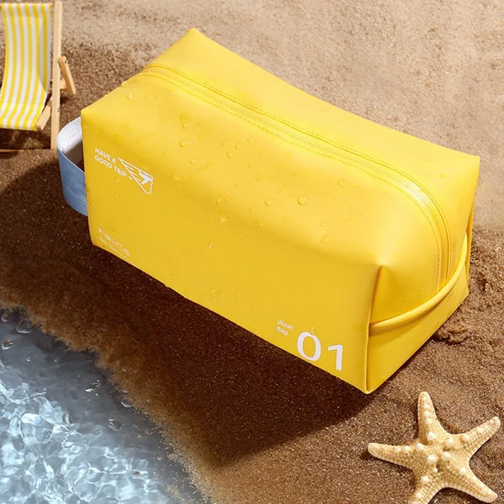 Simple Partitioned Toiletry Bag Multi-Functional Wet And Dry Separation Travel Storage Bag Foldable