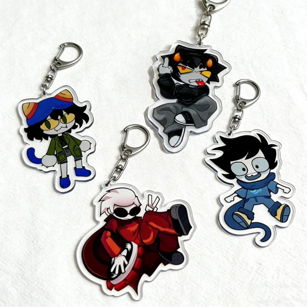 Llavero de Homestuck con Dave Strider, Karkat Vantas, Dirk Strider, Jake English, John Egbert, Vriska, Serket, Eridan y Ampora