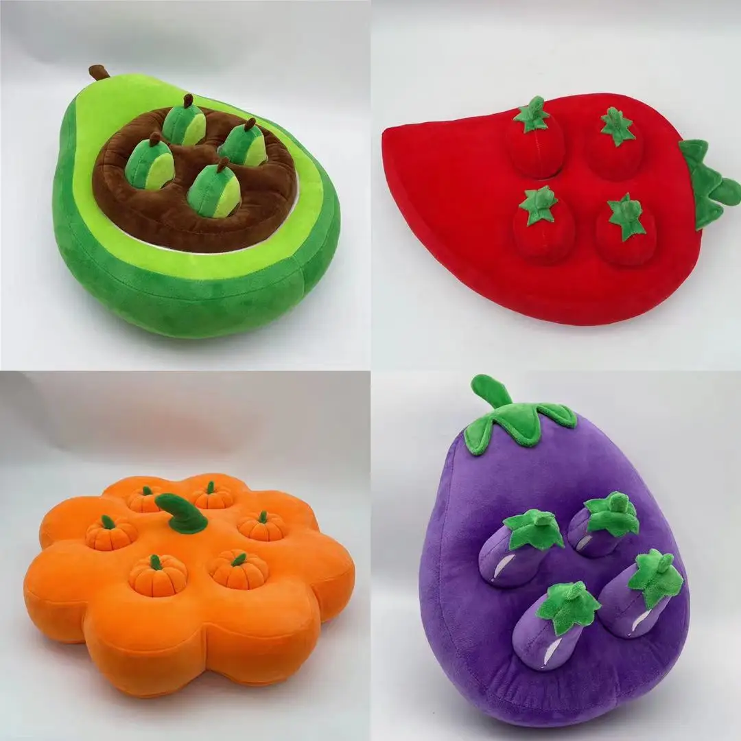 Wholesale Cheap Creative Hot Sale Plush Tortoise Pumpkin Pepper Eggplant Avocado Kids Early Educational Stuffed Plant Toys Sets