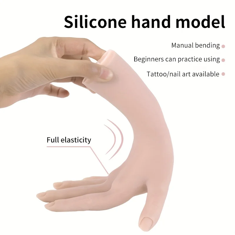 Tattoo Silicone Practice Hand | Male and Female Left and Right Hands, Life-Sized for Experienced Tattoo Artists and Beginners