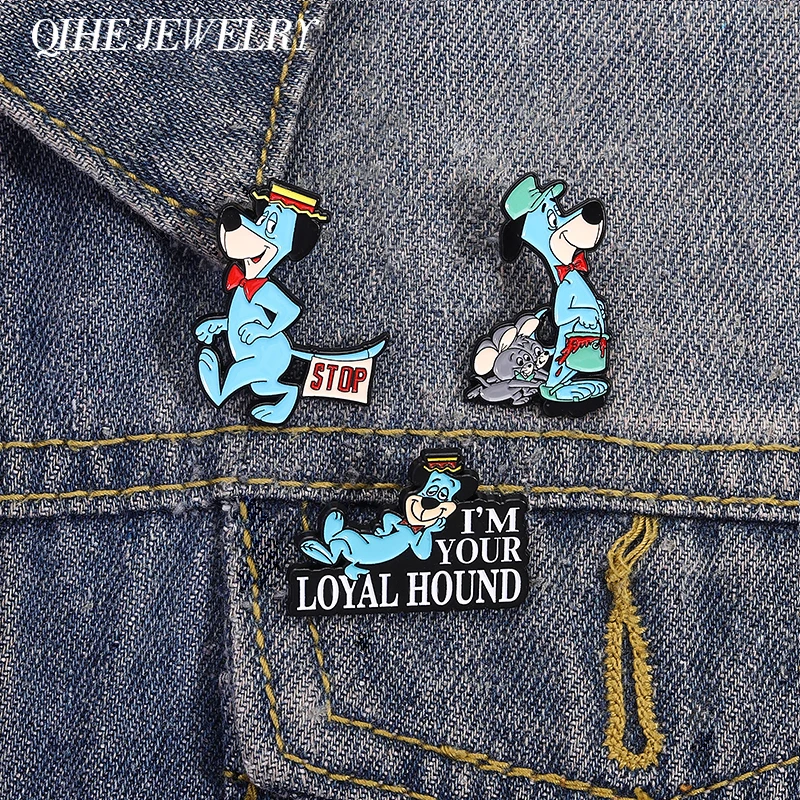 Comedy Animation Movie Blue Dogs Brosche Emaille Pins Custom I'm Your Loyal Hound Broschen Rucksack Revers Abzeichen Lustiges Schmuckgeschenk
