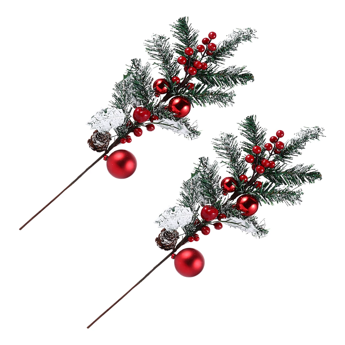 

2pcs Needle Plant Decoration Christmas Berry Pine Cone Decor Colorful Artificial Christmas Pine For Diy Crafts Xmas Tree