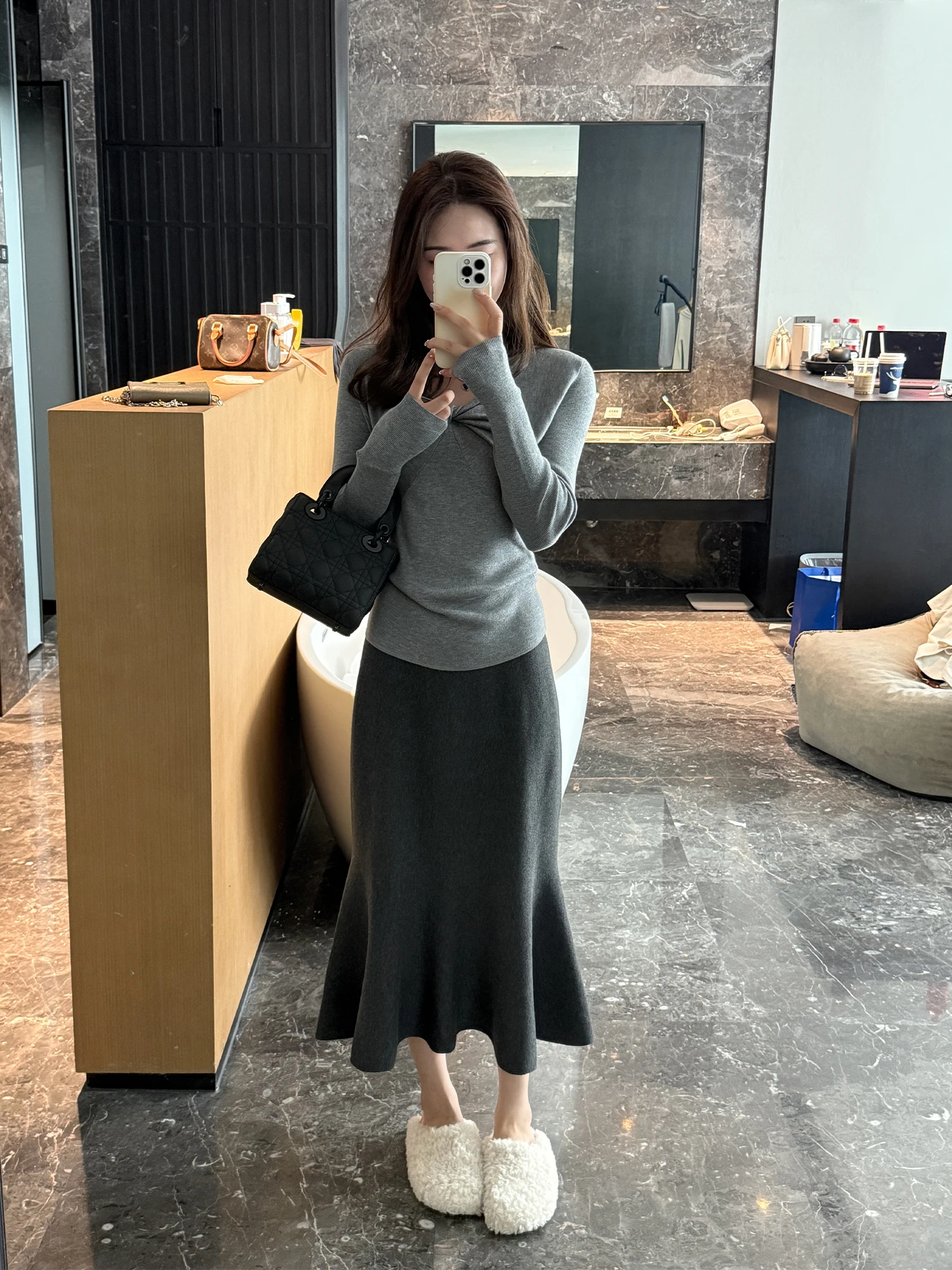 

Юбка-рыбка для похудения, женская, средней длины, А-силуэт, с завышенной талией, простая, повседневная, однотонная, осенняя новинка