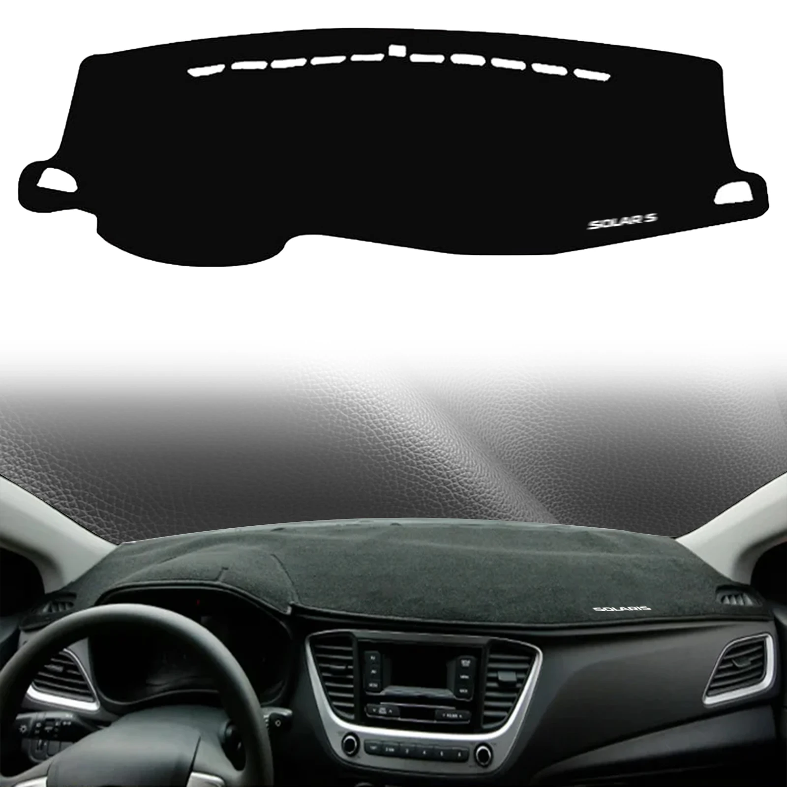 

fit for Hyundai Accent HC Solaris 2 2021-2017 LHD Dashmat Dashboard Cover Pad DashMat Sunshade Protective Carpet Car Accessories