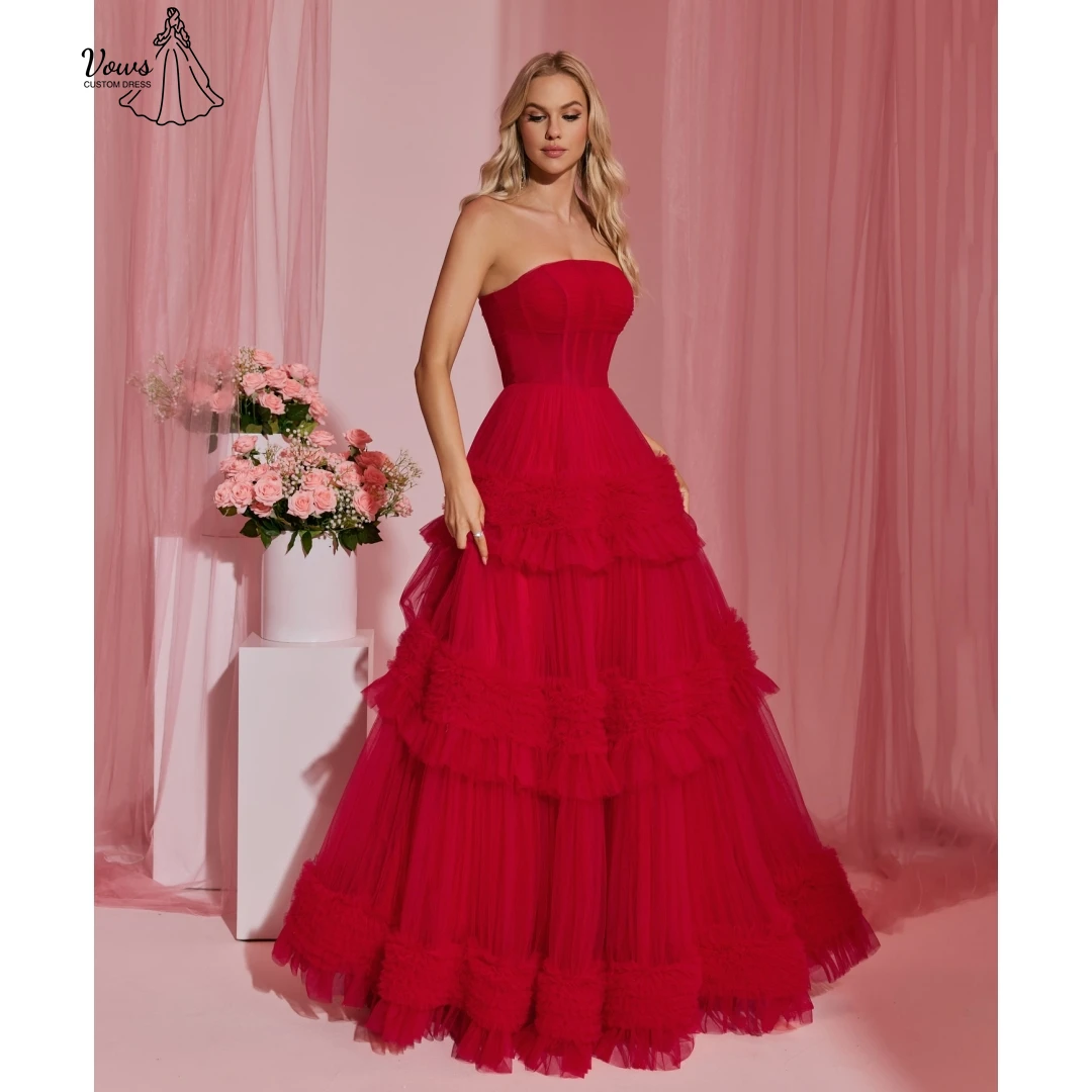 

Vows Line A Robe De Cocktail Femme Cocktail Evening Dress Woman Layered Formula Elegant Women's Dresses for Wedding Party Prom