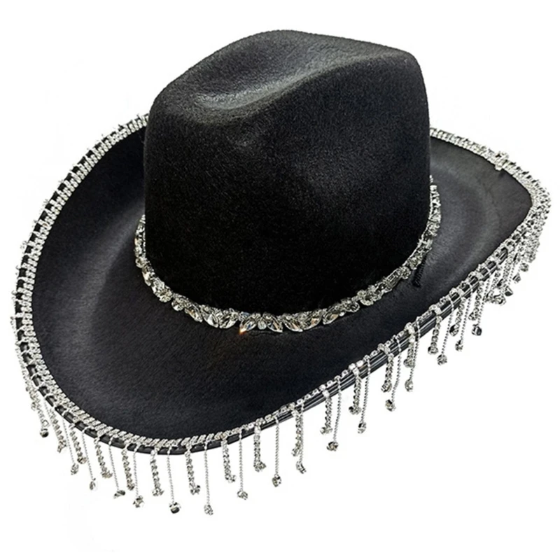 

Tassel Cowgirl Hat Bachelorette Party Hat For Bridal Party Tassel Cowboys Hat Rhinestones Tassel Hat Bride Cowboys Hat