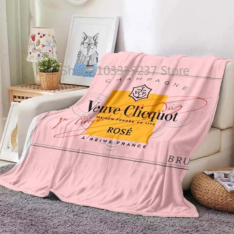 Coperta da tiro Champagne V-Veuve-Clicquot, divano letto caldo leggero camera da letto bagno soggiorno ufficio auto ginocchiere coperte