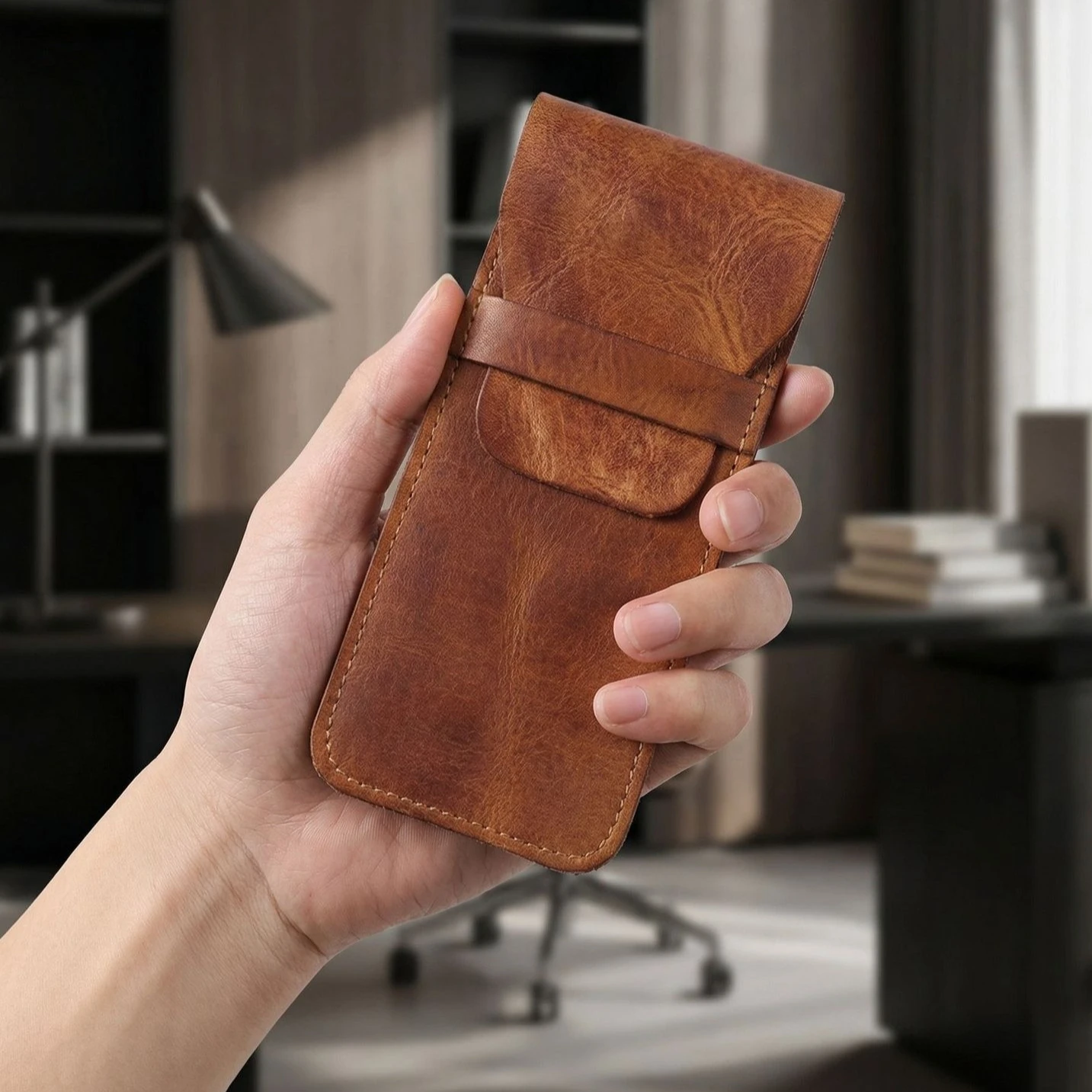Leather Sleeve Case for Fountain Pens, Multi Holder Organizer, Durable Pen Protective Cover, Handmade Classic Storage Gift