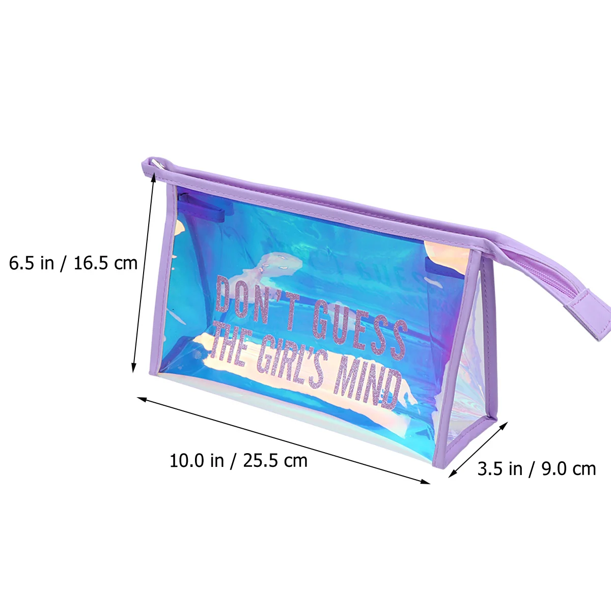 

Portable Purple Shiny Transparent Makeup Bag Large Multifunctional Pouch Toiletry Travel Organizer Bag