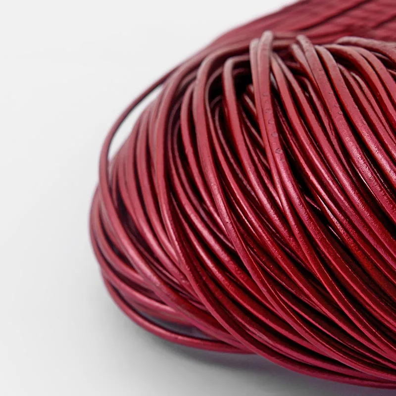 10meter Multi-Color 2mm Round Genuine Leather Thong Cord Rope String For DIY Bracelet Necklace Jewelry Findings Accessories