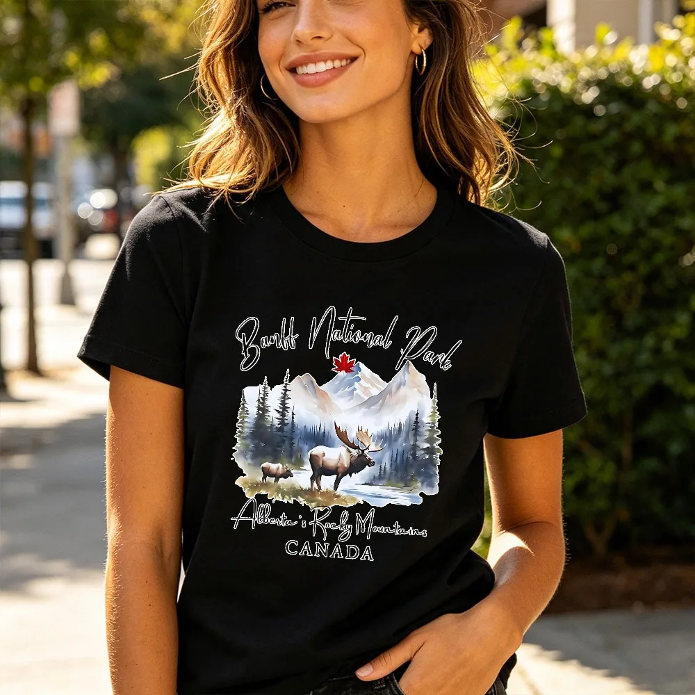 Banff National Park T-Shirt Alberta Rocky Mountains Tops Canadia Tees Nature Lover Gift Canada Outdoors Lake Louise Tees