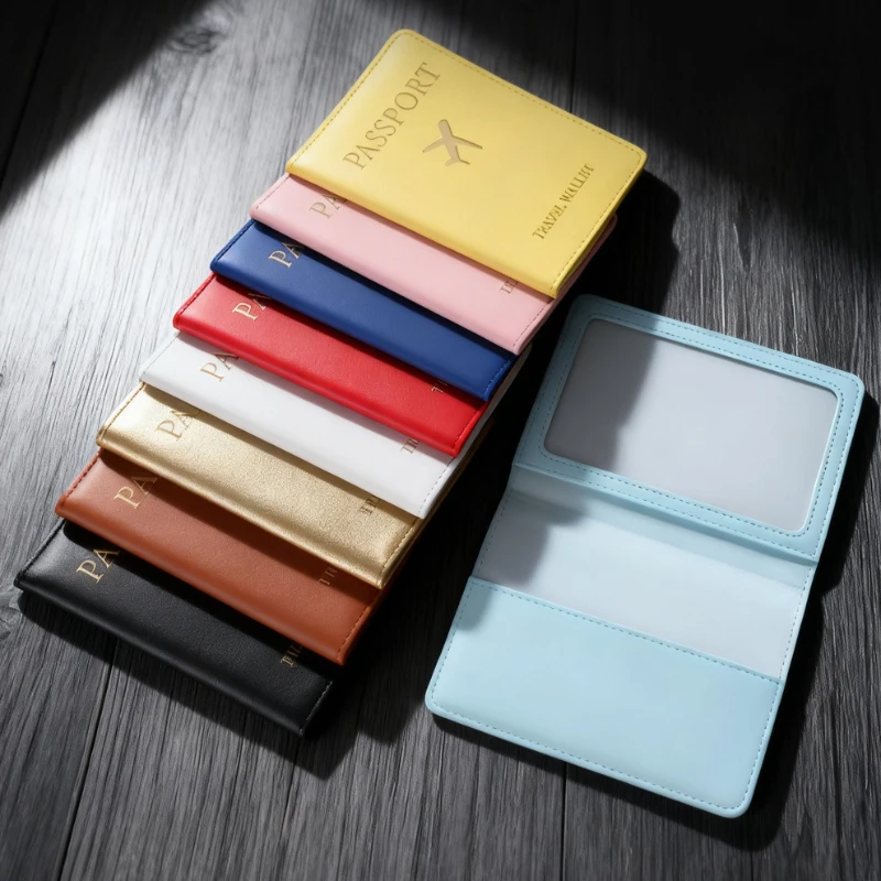 

Fashion Leather Passport Cover Hot Sale Simple Women Men Travel Wedding Passport Cover Holder Fashion Wedding Gift