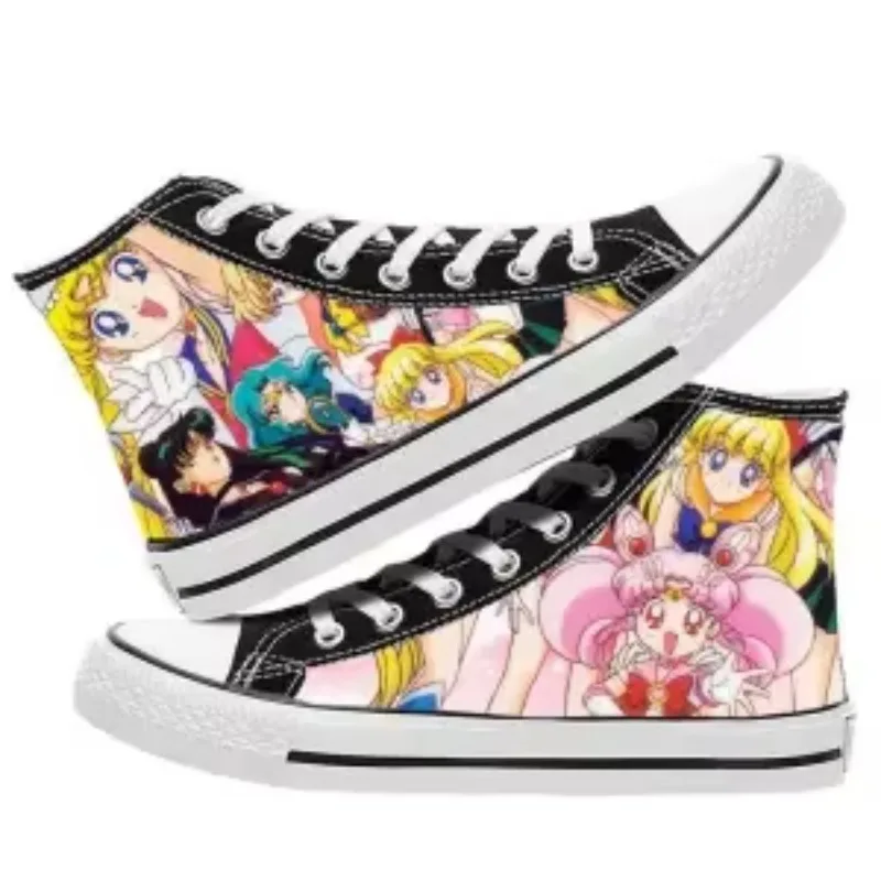 Sailor Moon high-top student canvas shoes anime peripheral spring and autumn male and female couples cartoon casual sneakers