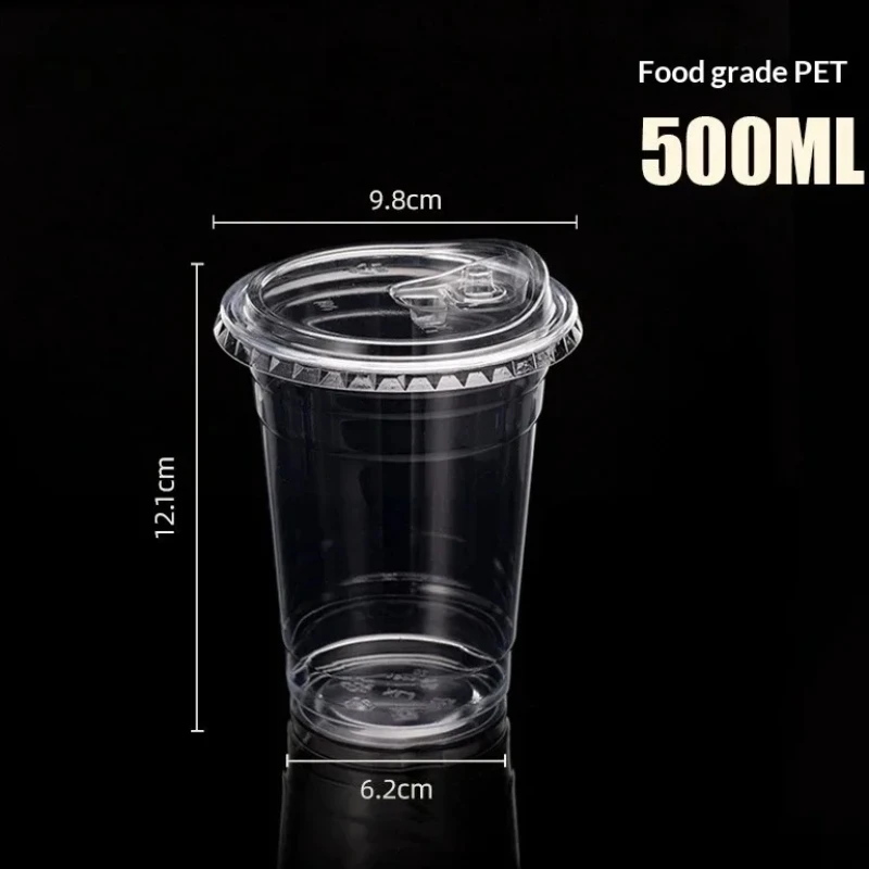 Paquete de 10 Vasos Desechables de Plástico para Bebidas Frías, Vasos para Café, Leche de Coco, Latte, Té con Leche, Vasos de PET para Bebidas