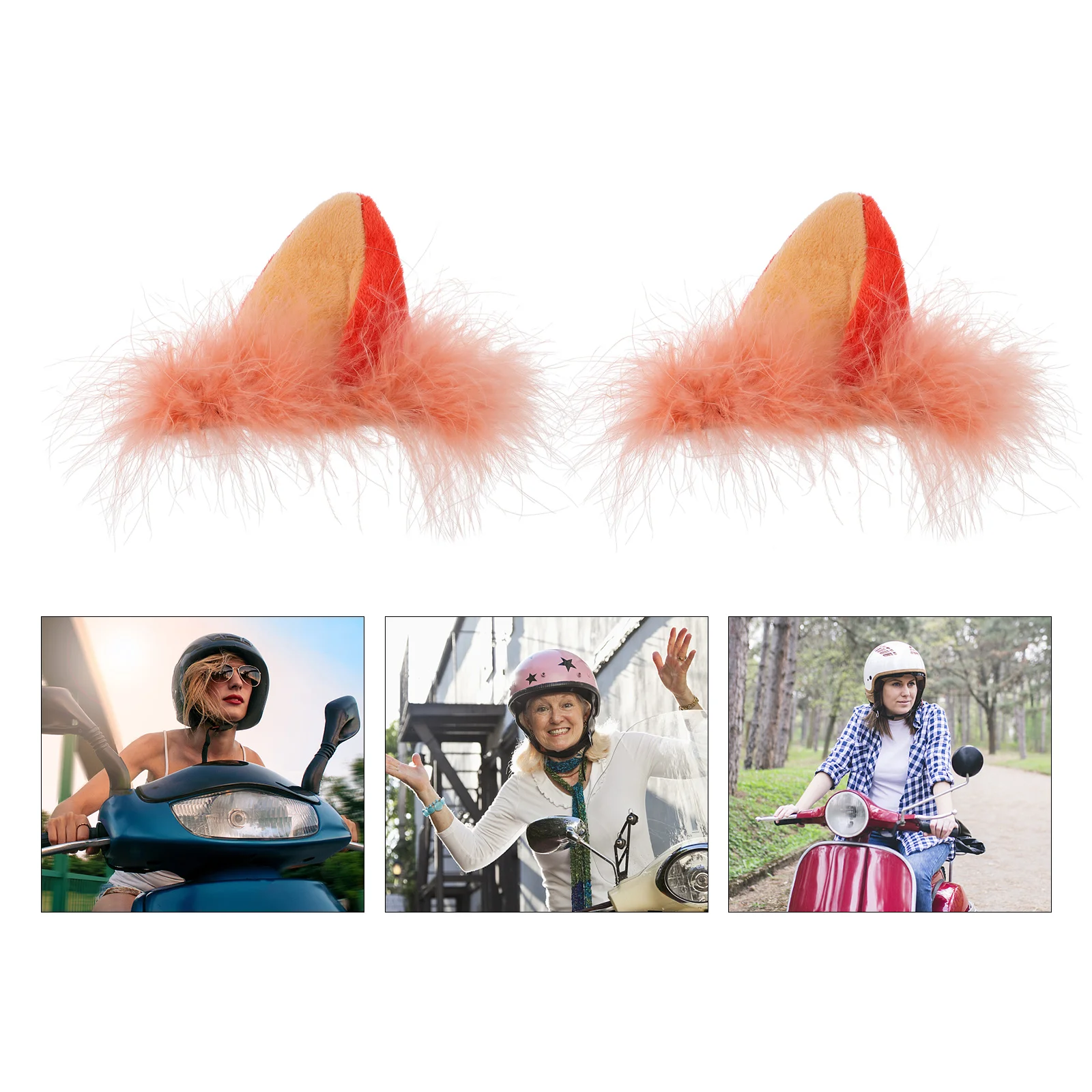 Decoration Adhesive Scooter Fox Easy to Fix Motorbike Foxes Ears Ornaments for Accessories Motorcycle Premium Materials