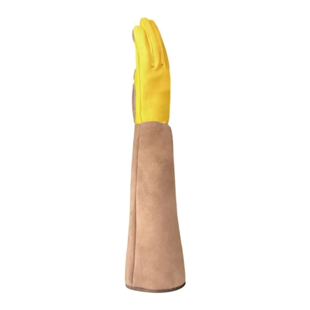 Safety Long Gardening Gloves Wear-resistant Thickened Work Gloves Anti Stab Cowhide Labor Protection Glovess Beekeeping