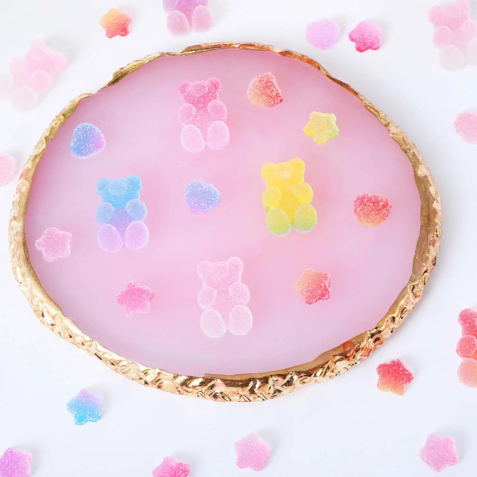 50pcs 3D Nail Art Charms - Kawaii Candy Bear Flatback Resin for Nail Art, Jewelry Making & DIY Scrapbook Supplies