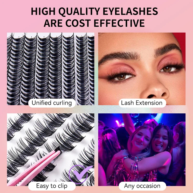 280 Clusters Fluffy Dramatic Thick Volume Eyelashes Natural Lashes Fake Lashes Eyelashes Individual Lashes Russia 30D/40D/50D