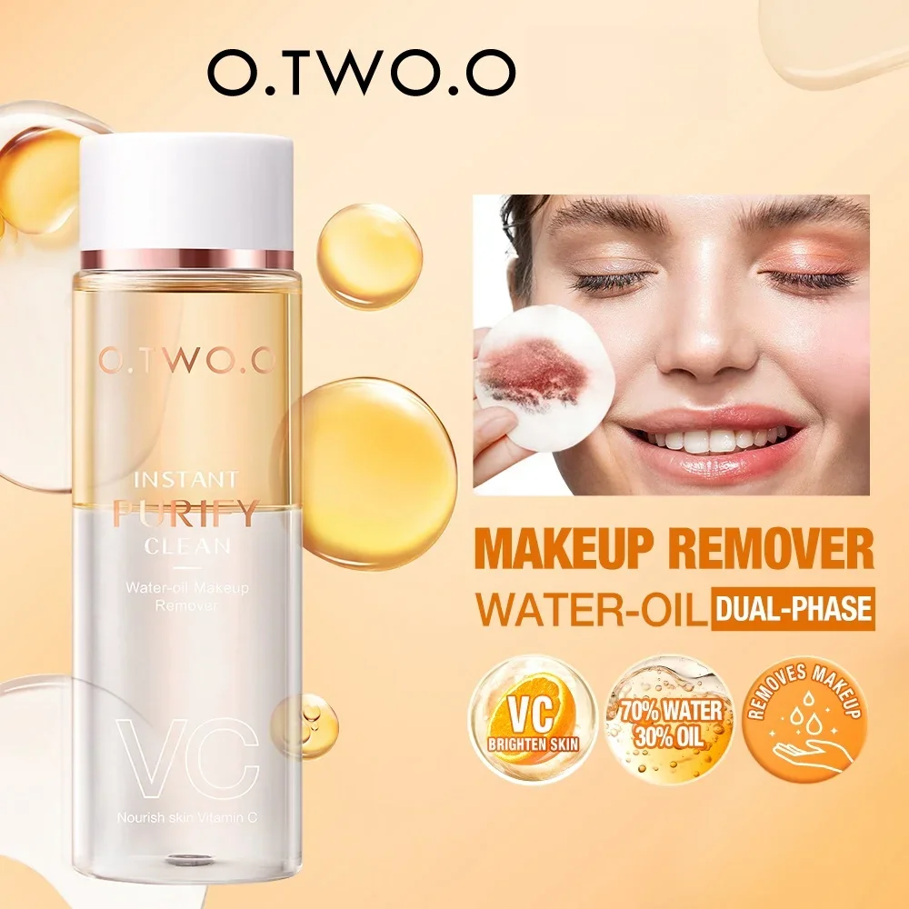 O.TWO.O Desmaquillante de agua y aceite VC Essense Limpieza profunda Maquillaje facial completo Purifica instantánea Cosméticos Residuos para todo tipo de piel