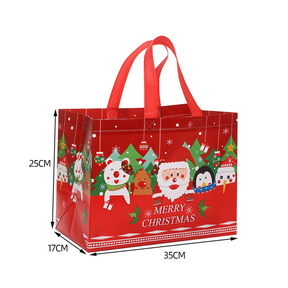 Bolsa De Impressão De Natal Saco De Compras Dobrável Saco De Praia Saco De Armazenamento Dobrável Saco Não Tecido Dos Desenhos Animados, Grande Capacidade, Novo Presente