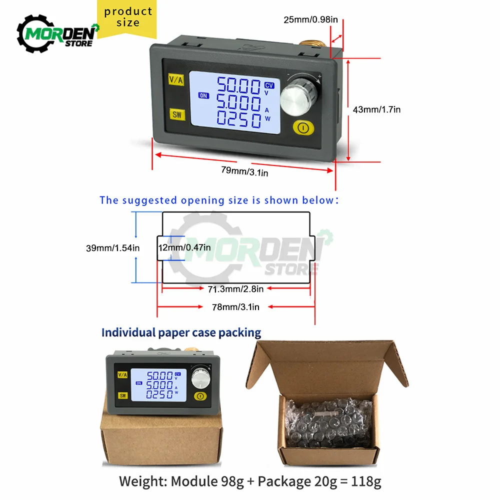 XY5005E-250W/XY5008E-400W Adjustable DC Stabilized Voltage Constant Voltage Constant Current Step-down Module Board Power Supply