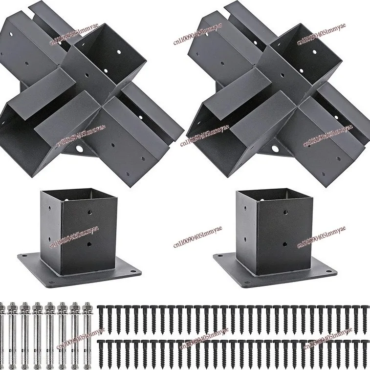 support-d'angle-pour-pergola-d'exterieur-4x4-et-6x6-best-seller-combinaison-acier-et-bois