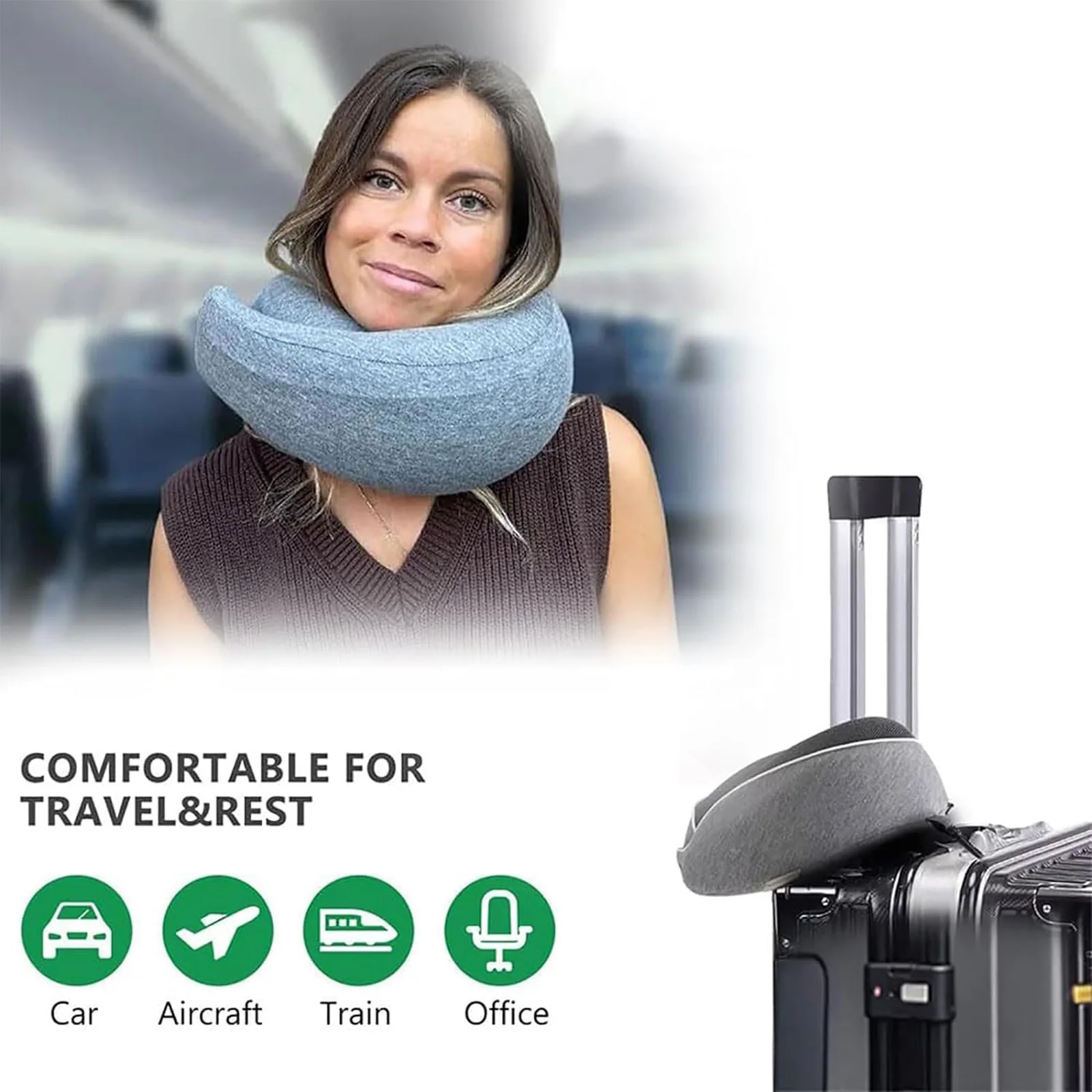 Adults Plus Travel Neck Pillow Headrest Sleep Airplane Travel Neck Pillow Gift for Your Parents Friends