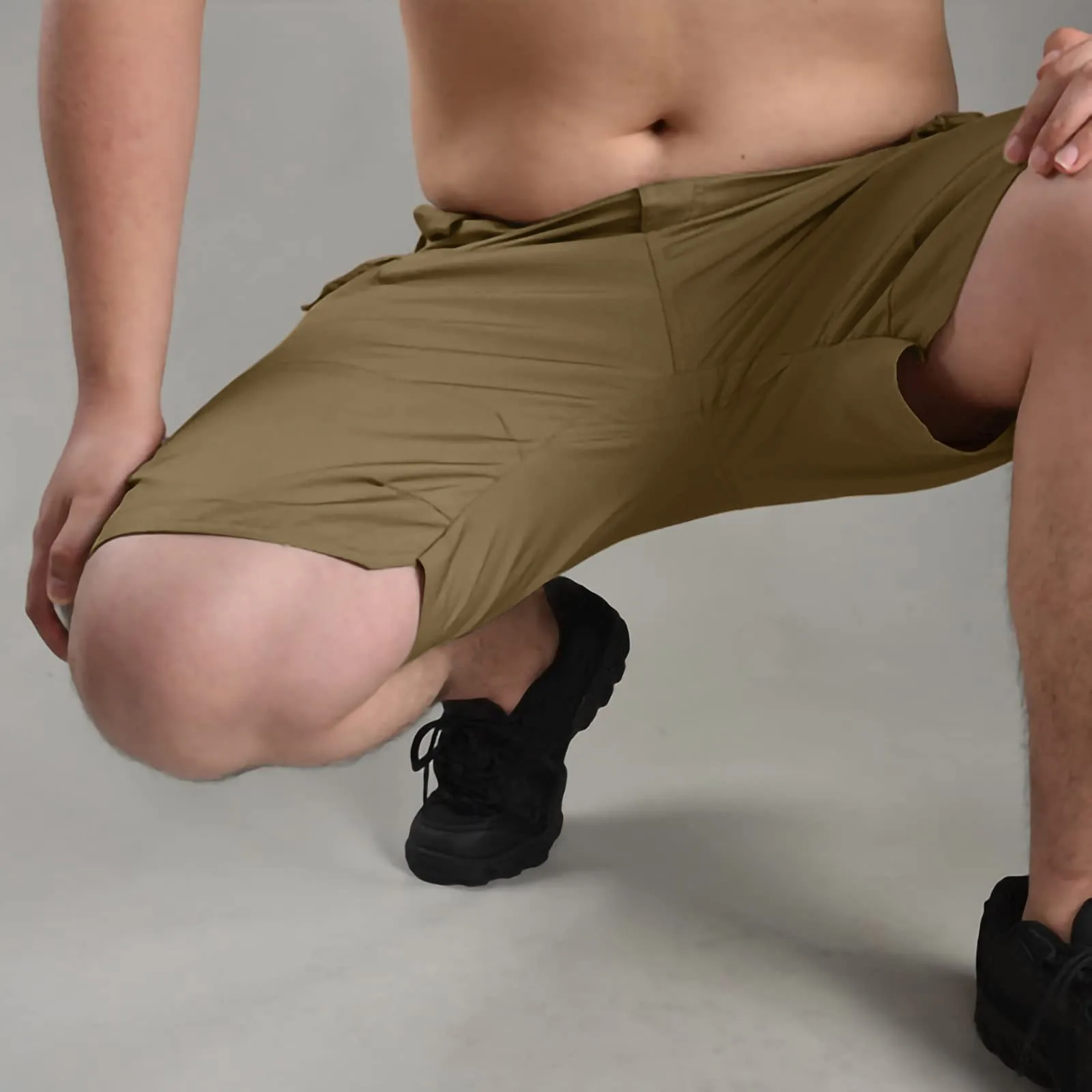 Мужские спортивные рабочие шорты, повседневные модные однотонные шорты большого размера, повседневные подходящие ко всему шорты-карго для бега на открытом воздухе